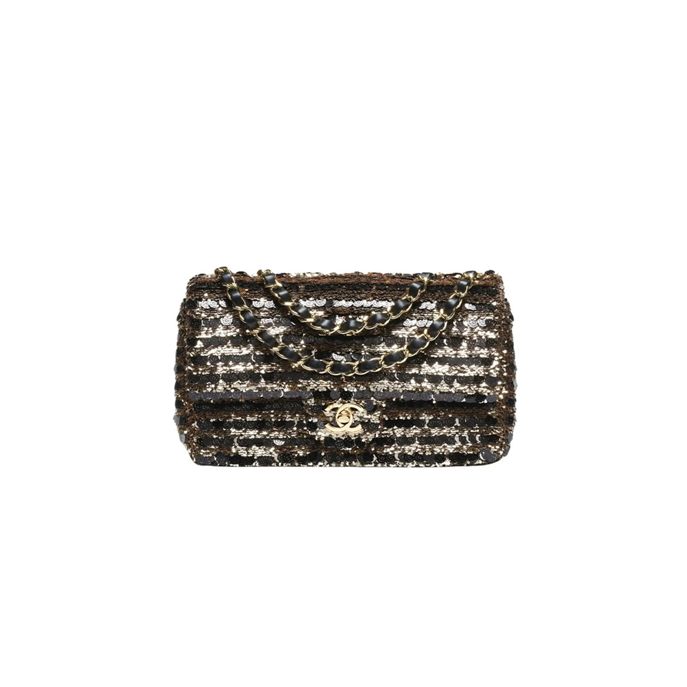 CHANEL MINI SEQUINED LEATHER FLAP BAG AS6171 (20*15*7cm)